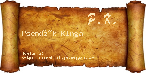 Psenák Kinga névjegykártya
